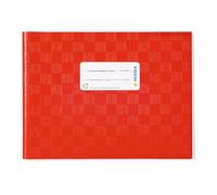 HERMA Exercise Book Cover A5 landscape, with inscription label, made of wipeable and sturdy plastic, slip on cover jackets for school, red