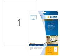 HERMA Extra Strong Adhesive Labels, 1 Label per A4 Sheet, 800 Sheets, 210 x 297 mm, 800 Labels, Blank Heavy Duty Labels Stickers, Sticky Labels for Laser & Inkjet Printer, White