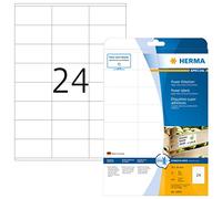 HERMA Extra Strong Adhesive Labels, 24 Labels per A4 Sheet, 800 Sheets, 70 x 36 mm, 19200 Labels, Blank Heavy Duty Labels Stickers, Sticky Labels for Laser & Inkjet Printer, White