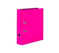 HERMA Folder A4 Neon Pink, 7 cm Wide, Children's Ring Binder, Plain Lever Arch File in Bright Neon Colour for Boys and Girls