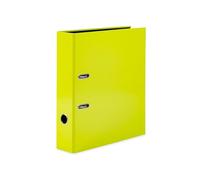 HERMA Folder A4 Neon Yellow, 7 cm Wide, Children's Ring Binder, Plain Lever Arch File in Bright Neon Colour for Boys and Girls