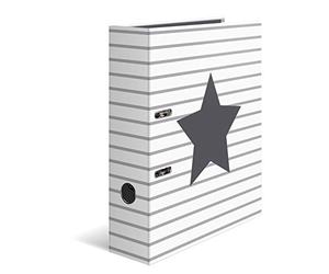 HERMA Folder A4 Stars Striped Set, 10 Pieces, 7 cm Wide, Children's Ring Binder with Star Motif, Colourful Lever Arch File with Inner Print for Boys and Girls