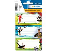 HERMA Football Player School Labels, 6 Self-Adhesive Book Labels for Children, Colored, 76 x 35 mm