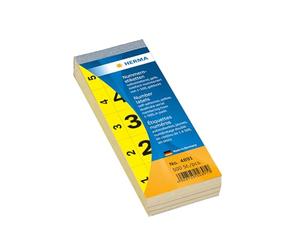 HERMA GmbH 28 x 56 mm Self-Adhesive Number Blocks - Yellow (Pack of 500)
