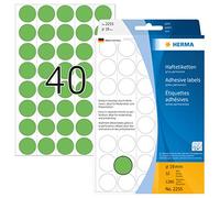 HERMA Green Dot Stickers 19mm, 1280 Labels, Round, Paper Matt, 40 per Sheet, Self Adhesive, Large Pack