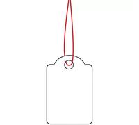HERMA Hanging Tags with Red Thread, 1000 Pieces, 15 x 24 mm, Thread Length approx. 8 cm, Small Cardboard Price Tags, Marking Labels, Writable Tags, White