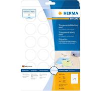 Herma High Quality Self-Adhesive Round Transparent Matte Labels A4 40mm 25pc