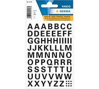Herma Letter Stickers, Black, Pack of 740, Font Size 10 mm, Self-Adhesive, Waterproof, Weatherproof, Small, Alphabet Stickers, Adhesive Letters A-Z, Made of Foil for Sticking, Transparent