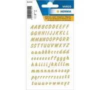 HERMA Letter Stickers Gold, Pack of 238, Font Size 8 mm, Self-Adhesive, Waterproof, Weatherproof, Small, Alphabet Stickers, Adhesive Letters A-Z, Made of Foil for Sticking, Transparent