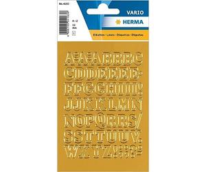 Herma Letters, 12 MM, A-Z, Gold Foil Sheets, 10 x 1 4183