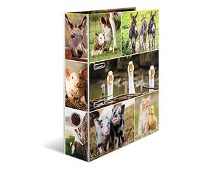 HERMA Lever Arch File Animal Worlds with Farm Animals Motif, A4, 70 mm Spine, with Inner Print, Pack of 10