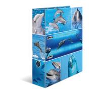 HERMA Lever Arch File Animals with Dolphins Motif, A4, 70 mm Spine, with Inner Print, 1 Folder