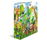 HERMA Lever Arch File Kindergarten Animals with Jungle Motif, A4, 70 mm Spine, with Inner Print, 1 Folder