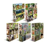 HERMA Lever Arch Files Animal Worlds, Assorted, A4, 70 mm Spine, with Inner Print, Pack of 10
