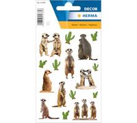 HERMA Meerkat Stickers, Animal Stickers for Children and Toddlers, Children's Stickers with Meerkat Motif for Sticker Album Scrapbook Photo Album Gift Birthday Decoration Letters Crafts