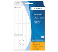 HERMA Removable Labels, 21 Labels per Sheet, 24 Sheets, 13 x 50 mm, 504 Labels, Self Adhesive Small Labels Stickers, Blank Sticky Multi Purpose Labels for Office Kitchen Home, White