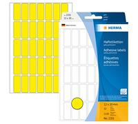 HERMA Multi Purpose Labels, 35 Labels per Sheet, 32 Sheets, 12 x 30 mm, 1120 Labels, Self Adhesive Small Labels Stickers, Blank Sticky Labels for Office Kitchen Home, Yellow