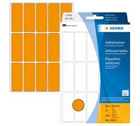 HERMA Multi Purpose Labels, 15 Labels per Sheet, 24 Sheets, 20 x 50 mm, 360 Labels, Self Adhesive Small Labels Stickers, Blank Sticky Labels for Office Kitchen Home, Luminous Orange