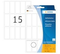 HERMA Multi Purpose Labels, 15 Labels per Sheet, 32 Sheets, 20 x 50 mm, 480 Labels, Self Adhesive Small Labels Stickers, Blank Sticky Labels for Office Kitchen Home, White