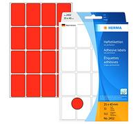 HERMA Multi Purpose Labels, 16 Labels per Sheet, 32 Sheets, 25 x 40 mm, 512 Labels, Self Adhesive Small Labels Stickers, Blank Sticky Labels for Office Kitchen Home, Red