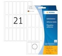 HERMA Multi Purpose Labels, 21 Labels per Sheet, 32 Sheets, 13 x 50 mm, 672 Labels, Self Adhesive Small Labels Stickers, Blank Sticky Labels for Office Kitchen Home, White