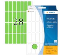 HERMA Multi Purpose Labels, 28 Labels per Sheet, 32 Sheets, 13 x 40 mm, 896 Labels, Self Adhesive Small Labels Stickers, Blank Sticky Labels for Office Kitchen Home, Green