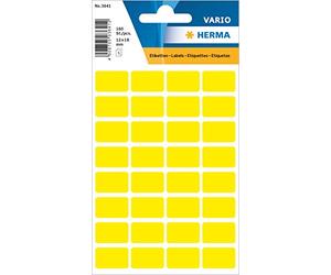 HERMA Multi Purpose Labels, 32 Labels per Sheet, 5 Sheets, 12 x 18 mm, 160 Labels, Self Adhesive Small Labels Stickers, Blank Sticky Labels for Office Kitchen Home, Yellow