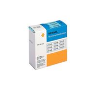 HERMA Number Labels 0-999, Triple, 3000 Pieces, 22 x 10 mm, Self-Adhesive, Matte, Triple Sequential Paper Number Labels, Asset Numbers in Dispenser Box, Blue