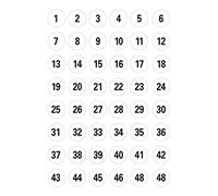 HERMA 4124 Number Stickers Black 1-240 Round, Pack of 240, Diameter 12 mm, Self-Adhesive, Large, Matt, Number Number Adhesive Numbers Stickers, House Numbers Made of Paper for Sticking, White