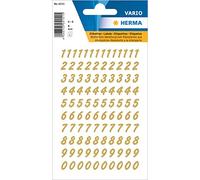 Herma Numbers 8 MM 0-9 Weather Transparent, Gold, 10 x 2 Sheets 4151