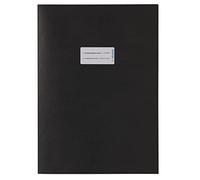 HERMA Paper Exercise Book Cover A4, with inscription field, made of 100% recycled paper, slip on cover jackets for school, black