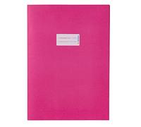 HERMA Paper Exercise Book Cover A4, with Inscription Field, Made of 100% Recycled Paper, Slip on Cover Jackets for School, Pink