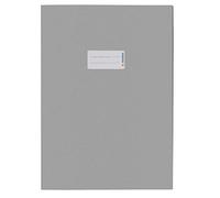 HERMA Paper Exercise Book Cover A4, with Inscription Field, Made of 100% Recycled Paper, Slip on Cover Jackets for School, Grey