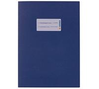 HERMA Paper Exercise Book Cover A5, with Inscription Field, Made of 100% Recycled Paper, Slip on Cover Jackets for School, Blue