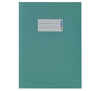 HERMA Paper Exercise Book Cover A5, with Inscription Field, Made of 100% Recycled Paper, Slip on Cover Jackets for School, Turquoise
