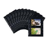 HERMA Photo Pockets for Ring Binder Albums, Acid Free, 15 x 10 cm / 6 x 4 inch Landscape Format, 40 Pockets, Black