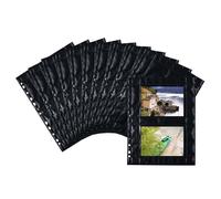 HERMA Photo Pockets for Ring Binder Albums, Acid Free, 15 x 10 cm / 6 x 4 inch Landscape Format, 40 Pockets, Black