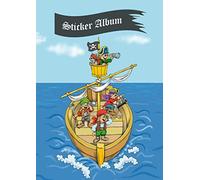 HERMA Pirate Adventure Sticker Book A5 Blank (16 Pages, Coated Special Paper) for Scrapbooking, Sticker Album for Kids 15417
