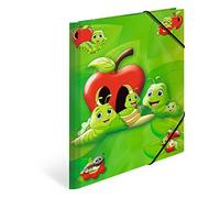 HERMA Portfolio Folder A4 Apple Green, Cardboard Corner Folder with Nursery Motif, Elastic Band, Inner Flaps and Inner Print for Boys, Girls and Children
