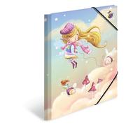 HERMA Portfolio Folder A4 Fairies, Corner Folder Made of Cardboard with Nursery Motif, Elastic Band, Inner Flaps and Inner Print for Boys, Girls and Children