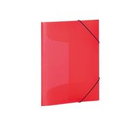 HERMA Portfolio Folders A3 Red Translucent Set of 3 Plastic Corner Folder with Elastic Band and Inner Flaps for Children, Boys and Girls