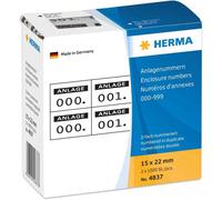 Herma Premium Quality Self-Adhesive Enclosure Number Labels 0-999 (15x22mm)