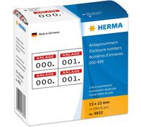 Herma Premium Quality Self-Adhesive Enclosure Number Labels 0-999 (15x22mm)