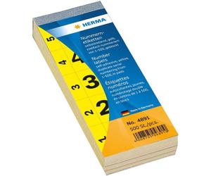 Herma Premium Quality Self-Adhesive Number Blocks Number 1 to 500 (28x56mm)