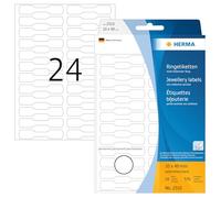 HERMA Price Labels, 24 Labels per Sheet, 25 Sheets, 49 x 10 mm, 600 Labels, Self Adhesive Jewellery Ring Labels Stickers, Blank Sticky Labels for Product Princing, White