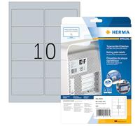 HERMA Extra-Strong Adhesive Silver Heavy Duty Weatherproof Foil Labels, 10 Label