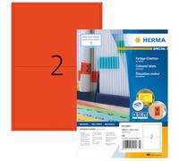 HERMA Self Adhesive Coloured Labels, 2 Labels Per A4 Sheet, 200 Labels For Print