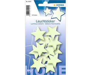 HERMA Reflective Stickers, Permanent Hold, 5 Fluorescent Stickers per Pack, Stars Mini