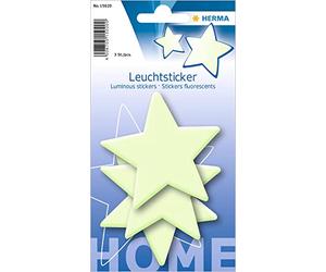 Herma Reflective Stickers, Permanent Hold, 5 Fluorescent Stickers per Pack, Sterne