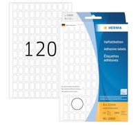 HERMA Removable Labels, 120 Labels per Sheet, 24 Sheets, 8 x 12 mm, 2880 Labels, Self Adhesive Mini Labels Stickers, Blank Sticky Multi Purpose Labels for Office Kitchen Home, White